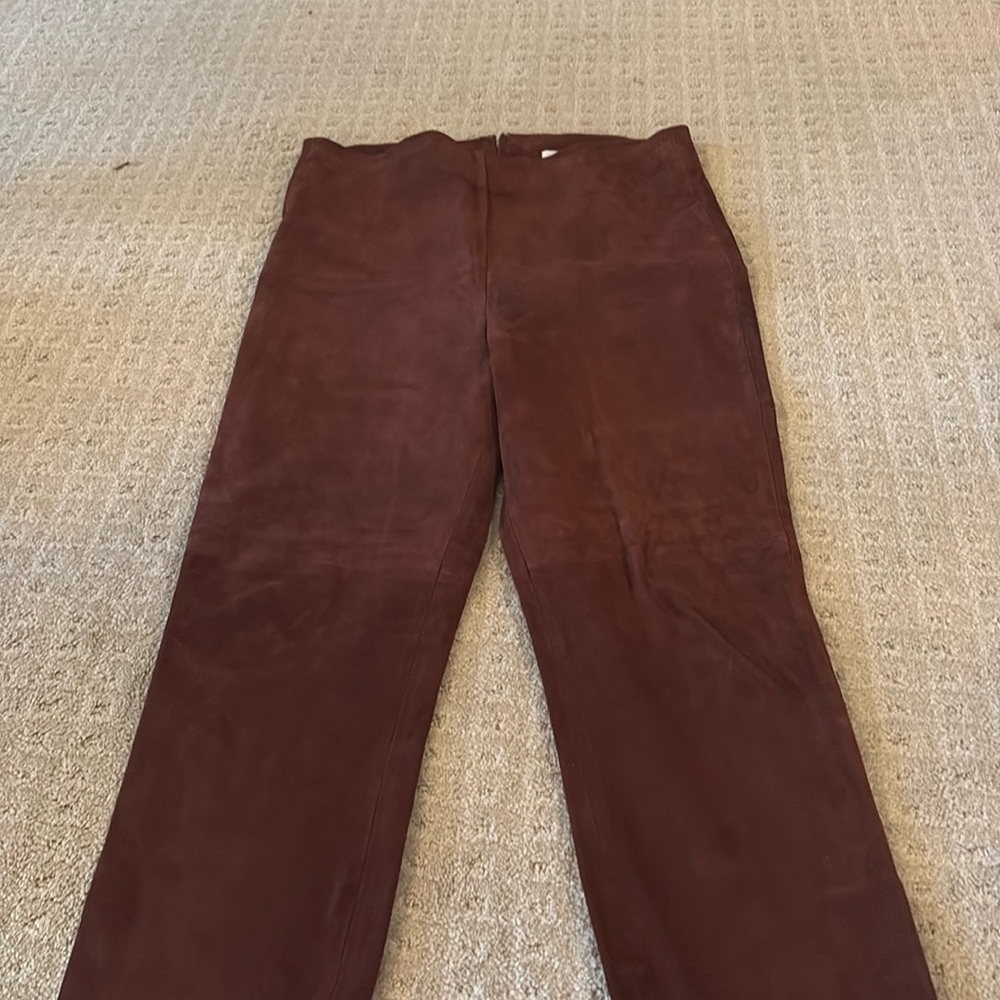 LAcademie suede dark brown pants